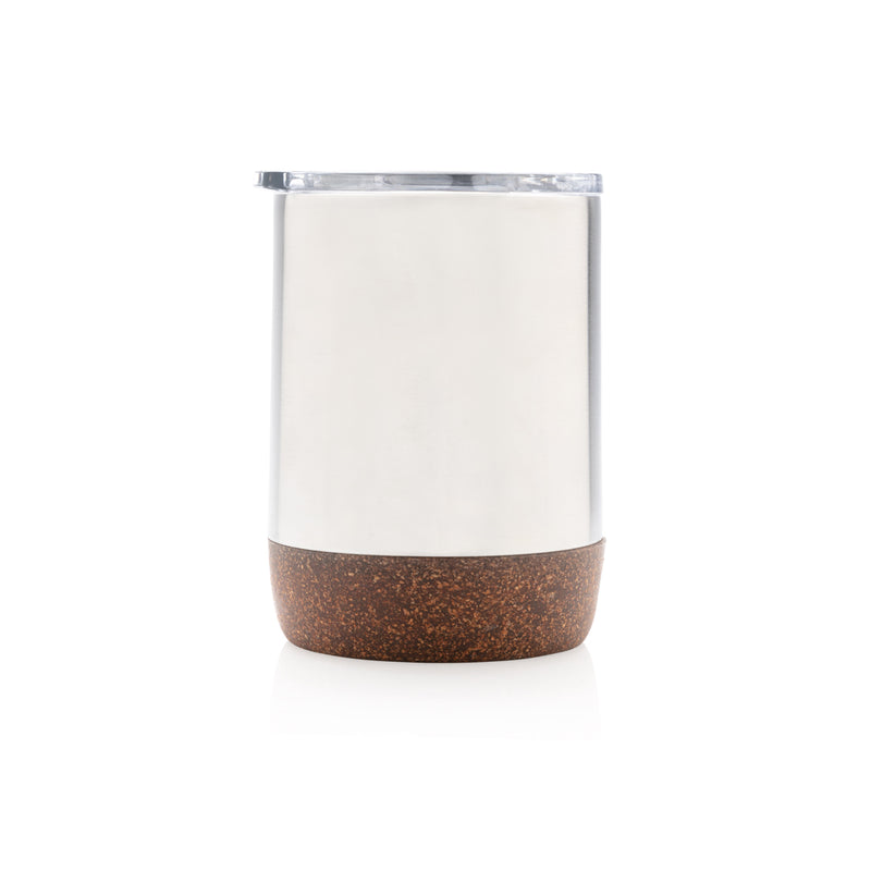 Load image into Gallery viewer, XD Collection RCS Re-steel cork small vacuum coffee mug, durable drinkware with stainless steel and cork lid, on a white background.
