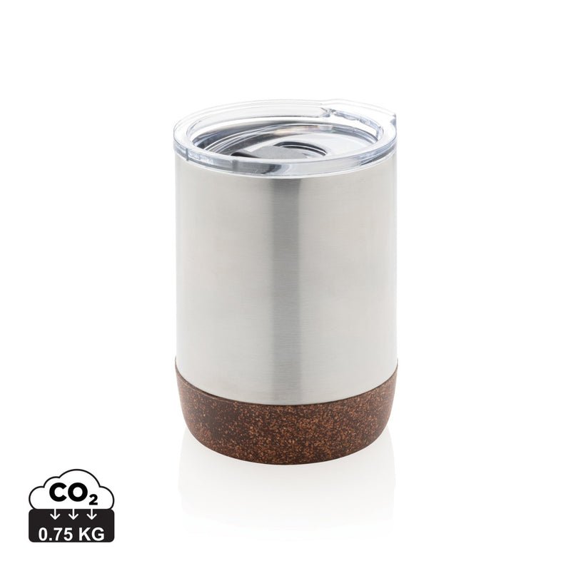 Load image into Gallery viewer, Small XD Collection RCS Re-steel cork vacuum coffee mug in black, featuring a stainless steel body and cork lid for drinkware.