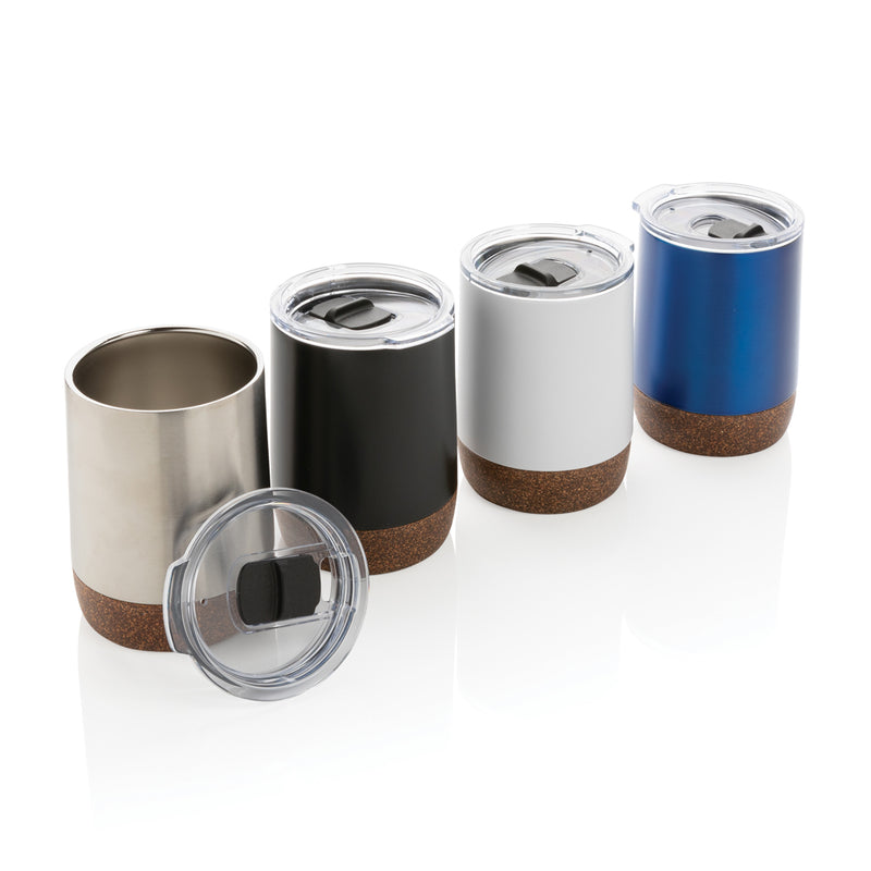 Load image into Gallery viewer, Small vacuum coffee mug by XD Collection, RCS Re-steel cork drinkware with insulated stainless steel design.