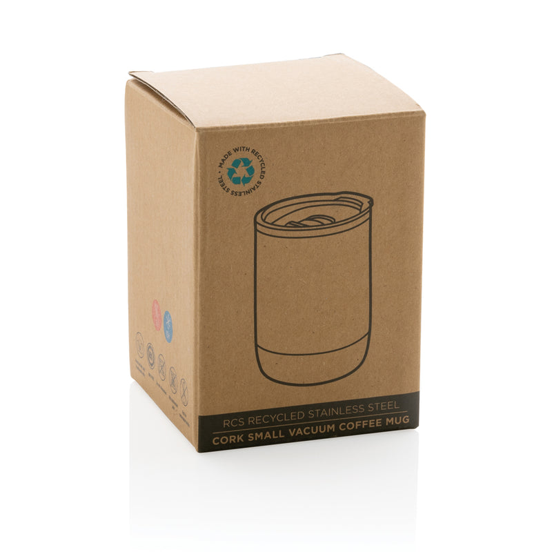 Load image into Gallery viewer, XD Collection RCS Re-steel cork small vacuum coffee mug, durable drinkware with insulated stainless steel design and cork accents.