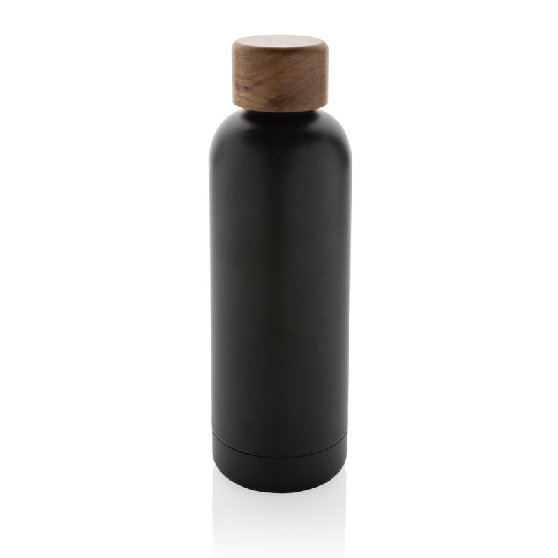 Load image into Gallery viewer, Recycled stainless steel vacuum bottle from XD Collection's Wood RCS certified drinkware line, showcasing eco-friendly design.