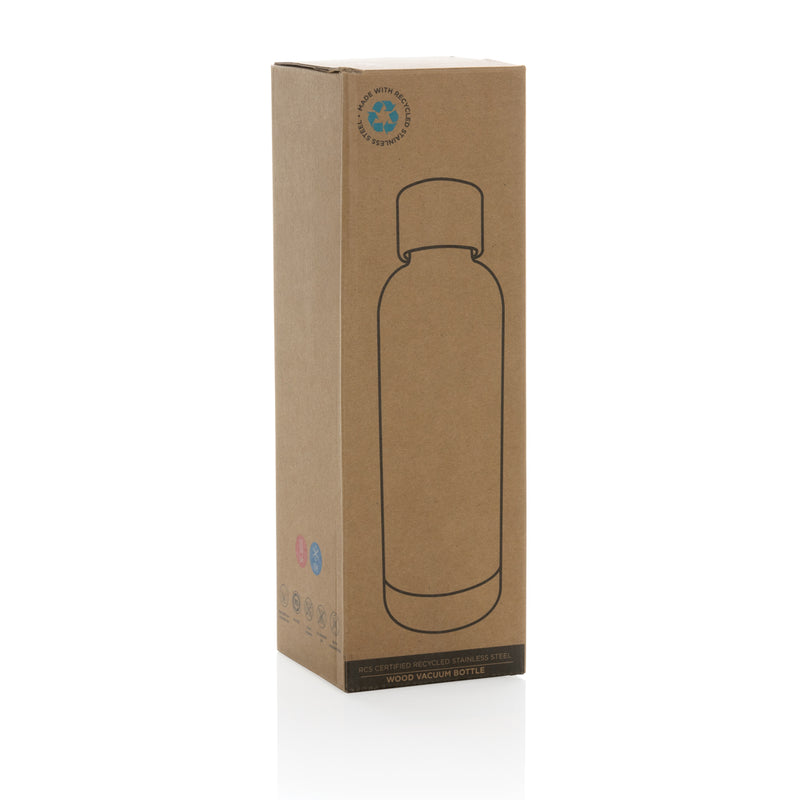 Load image into Gallery viewer, Recycled stainless steel vacuum bottle from XD Collection, RCS certified, eco-friendly drinkware with a sleek design.