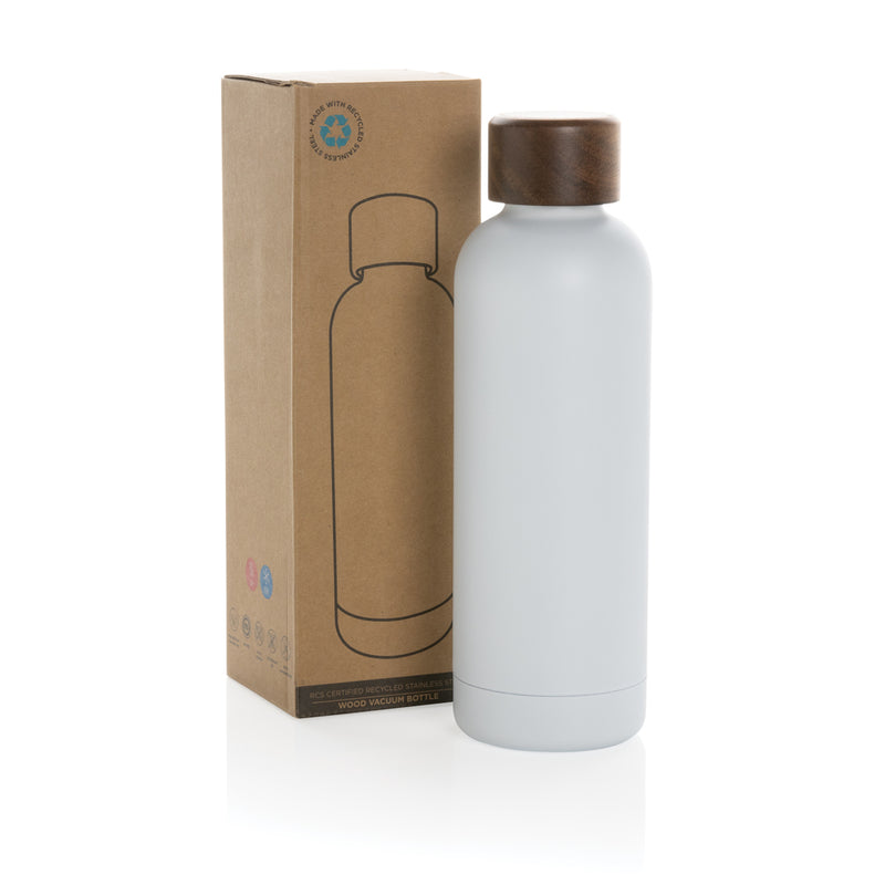 Load image into Gallery viewer, Wood RCS certified recycled stainless steel vacuum bottle - Custom Wood Designs