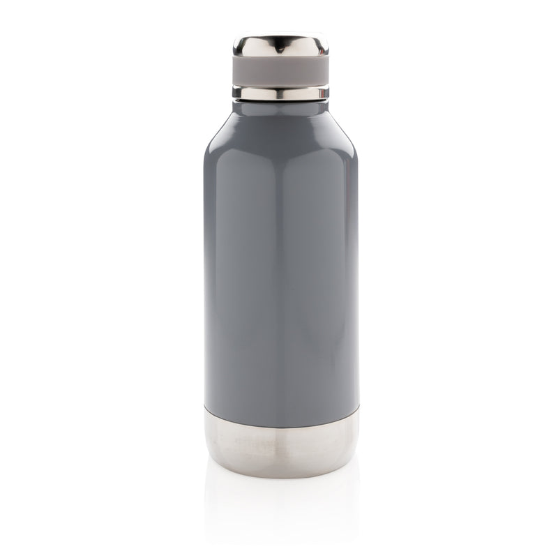 Load image into Gallery viewer, Leak-proof vacuum bottle from XD Collection with logo plate, featuring insulated drinkware for hot and cold beverages.