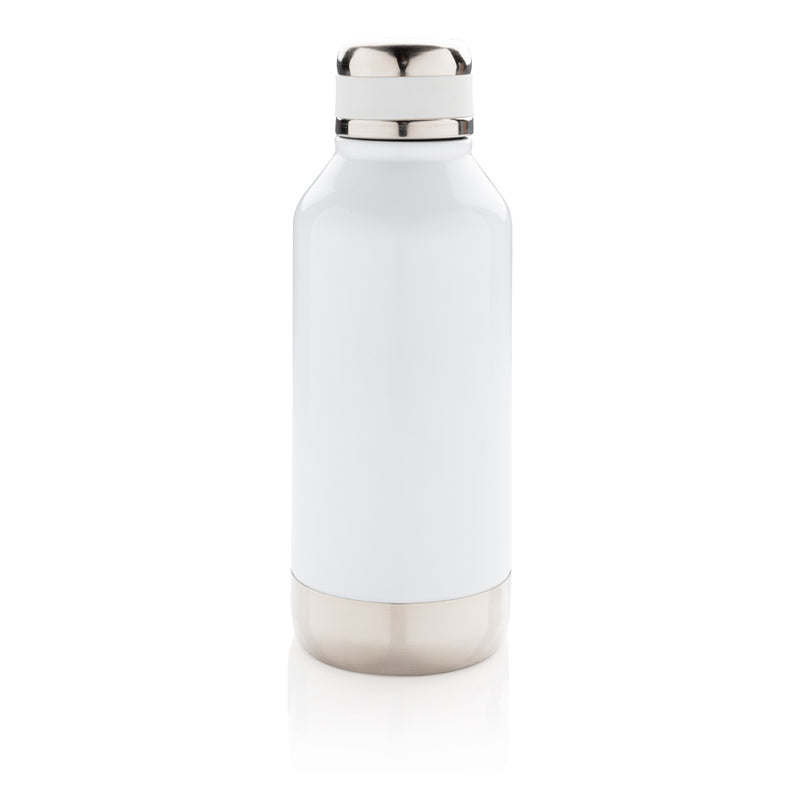 Load image into Gallery viewer, Leak-proof vacuum bottle from XD Collection with logo plate, featuring insulated drinkware for hot and cold beverages.
