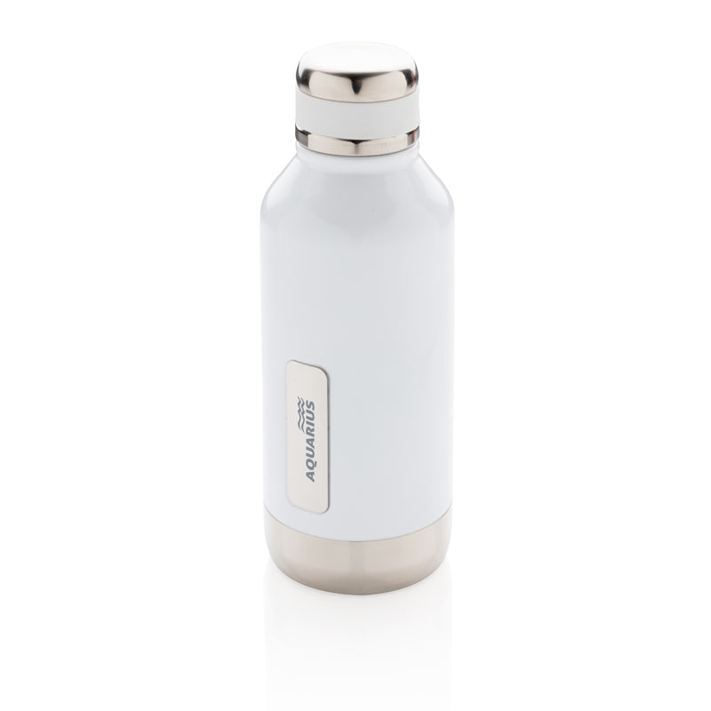 Load image into Gallery viewer, Leak-proof XD Collection vacuum bottle with logo plate, showcasing durable drinkware with a sleek design and secure lid.