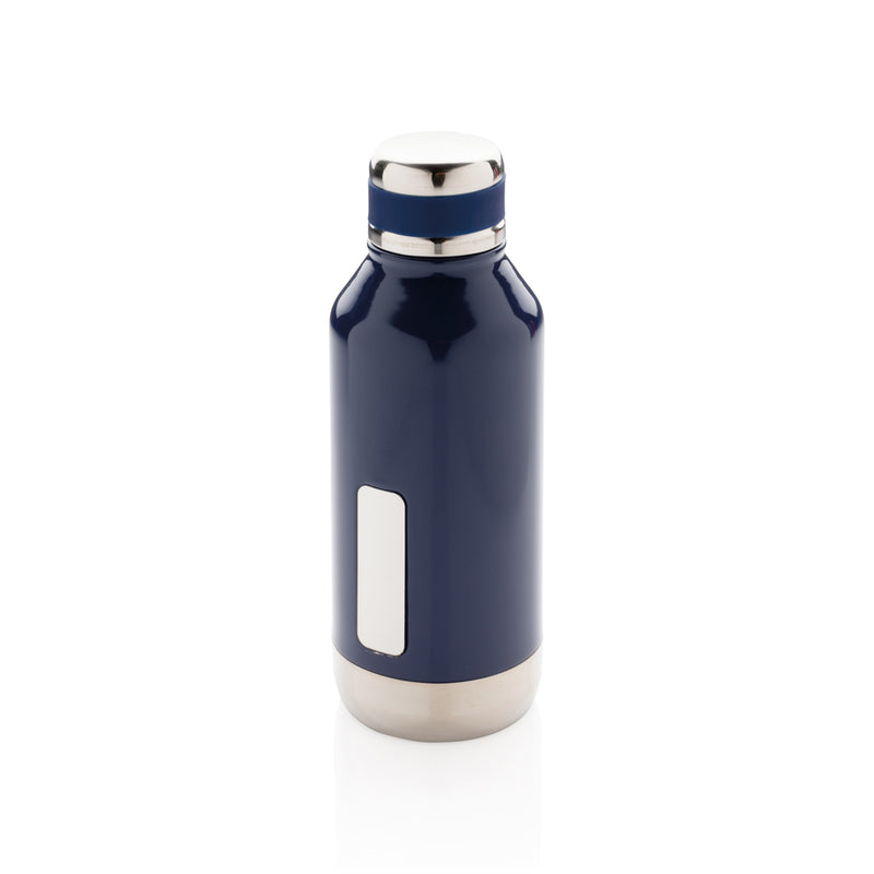 Load image into Gallery viewer, Leak-proof XD Collection vacuum bottle with logo plate, showcasing sleek stainless steel drinkware with secure lid and brand logo.