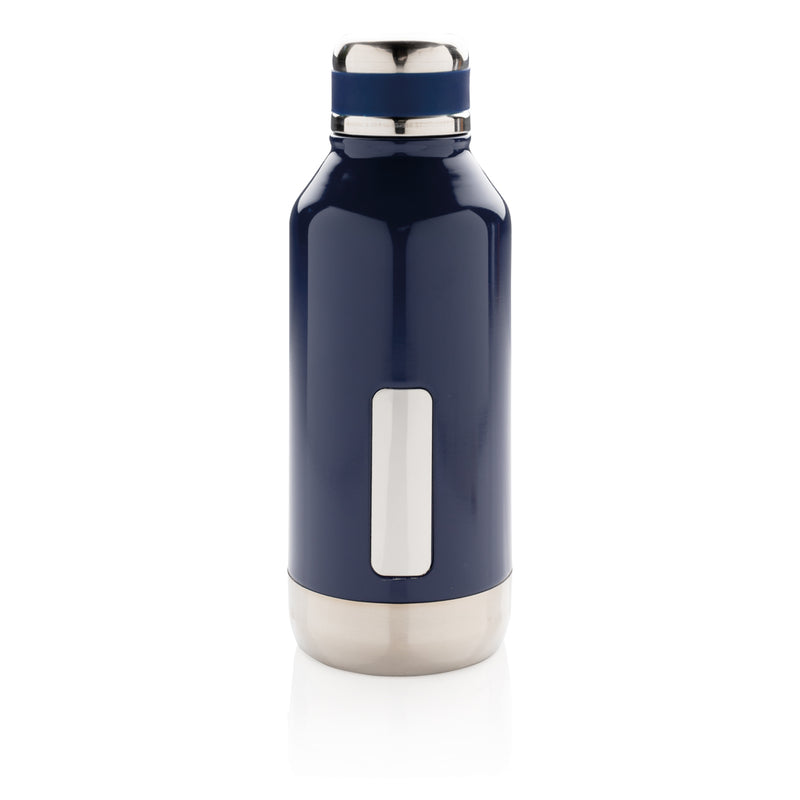 Load image into Gallery viewer, Leak-proof vacuum bottle from XD Collection with logo plate, made of durable drinkware material, ideal for hot or cold beverages.