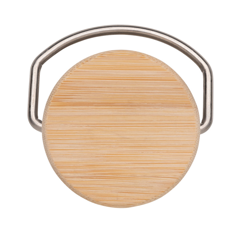 Load image into Gallery viewer, Modern stainless steel water bottle with bamboo lid from XD Collection, featuring a sleek design and eco-friendly materials.