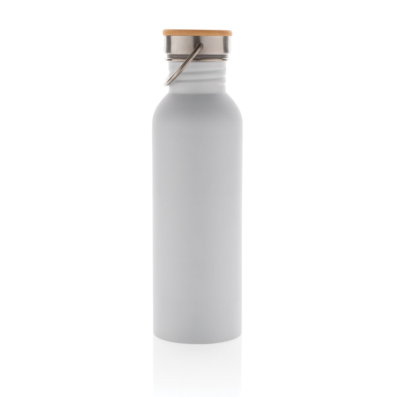 Load image into Gallery viewer, Modern stainless steel drinkware bottle with bamboo lid from XD Collection, showcasing sleek design and eco-friendly materials.