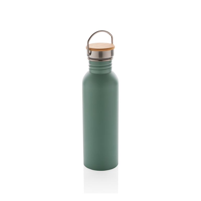 Load image into Gallery viewer, Modern stainless steel drinkware bottle with bamboo lid from XD Collection, featuring a sleek design and eco-friendly materials.