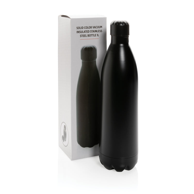 Load image into Gallery viewer, Solid color stainless steel vacuum water bottle from XD Collection, 1L drinkware with sleek design and durable construction.