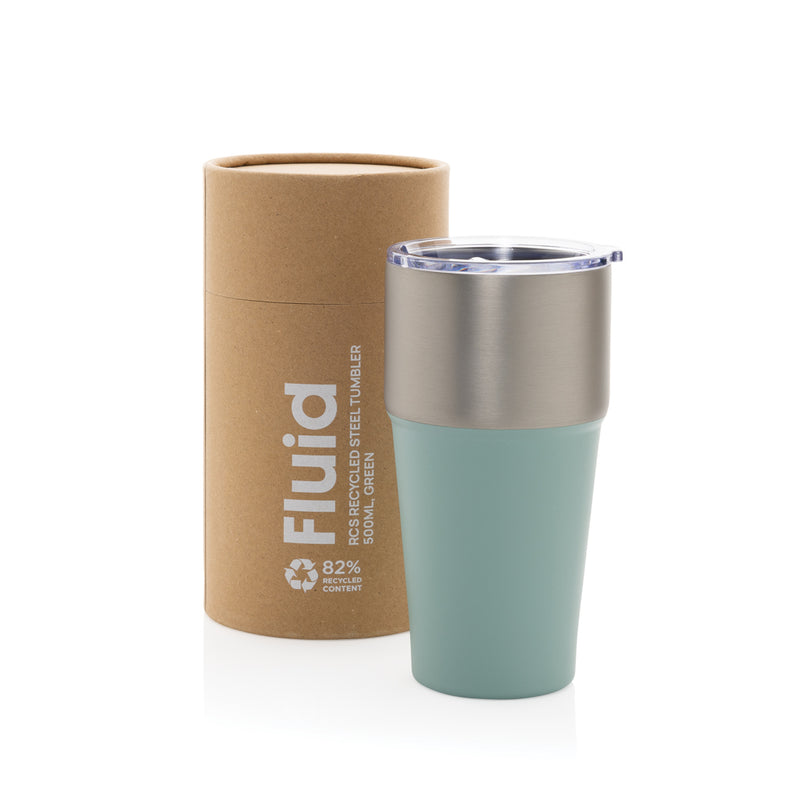 Load image into Gallery viewer, Fluid RCS certified recycled steel tumbler 500ml - Custom Wood Designs