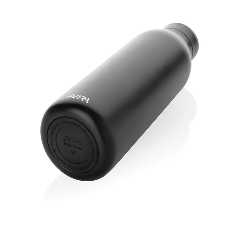 Load image into Gallery viewer, Avira Avior RCS Re-steel 500 ML stainless steel drinkware bottle with black lid, designed for durable hydration.