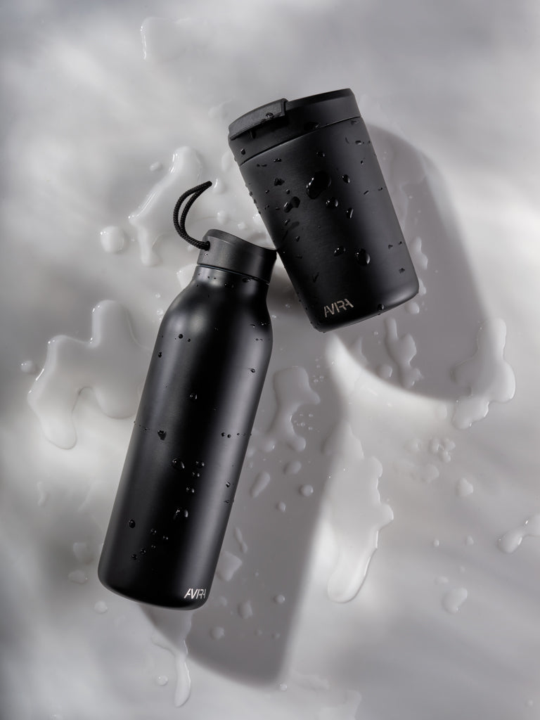 Load image into Gallery viewer, Avira Avior RCS Re-steel 500ml water bottle, stainless steel drinkware with a sleek design and secure screw top lid.