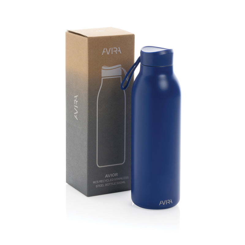 Load image into Gallery viewer, Avira Avior RCS Re-steel 500ml drinkware bottle with stainless steel body and screw-on lid, designed for beverages.
