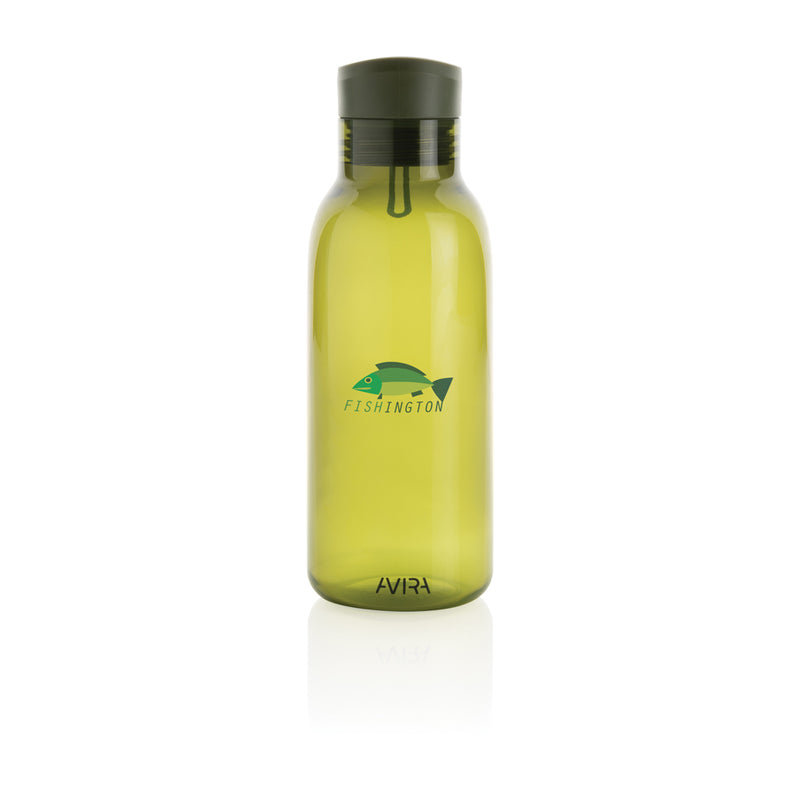 Load image into Gallery viewer, Avira Atik RCS 500ML recycled PET bottle, eco-friendly drinkware with a clear design and blue cap, suitable for beverages