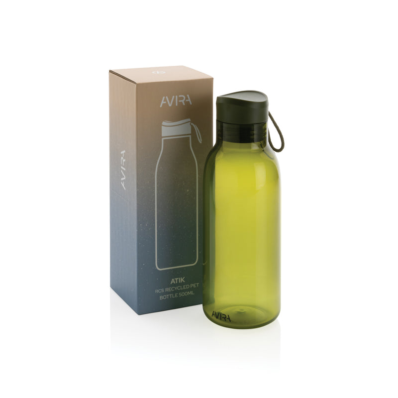 Load image into Gallery viewer, Avira Atik RCS recycled PET 500ML bottle, reusable drinkware with a clear design, made from eco-friendly recycled plastic.