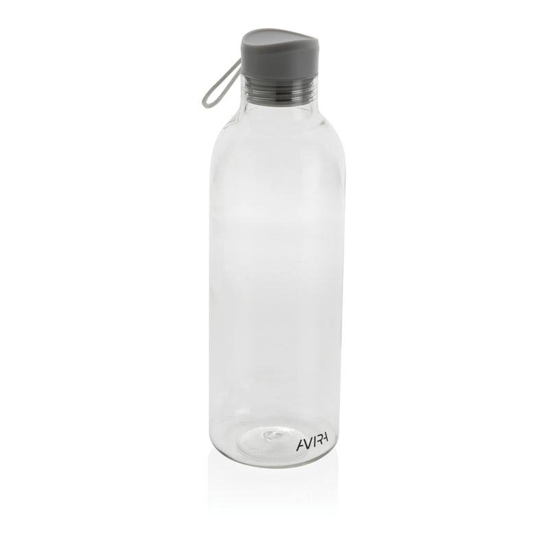 Load image into Gallery viewer, Avira Atik RCS 1L recycled PET bottle drinkware with clear design and branded logo, suitable for beverages and eco-conscious use.