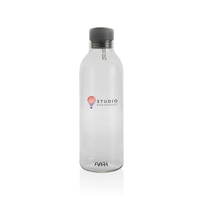 Load image into Gallery viewer, Avira Atik RCS recycled PET 1L drinkware bottle, clear and lightweight with a screw-top lid, eco-friendly beverage container.