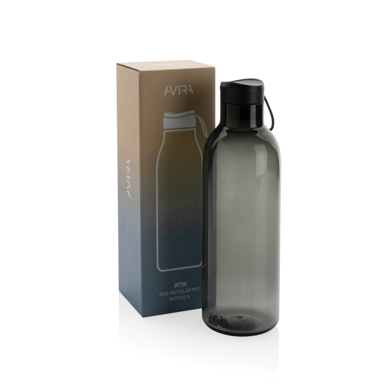 Load image into Gallery viewer, Avira Atik RCS recycled PET 1L drinkware bottle, eco-friendly reusable water bottle with a clear design and screw cap.
