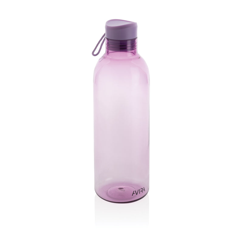 Load image into Gallery viewer, Avira Atik RCS recycled PET 1L drinkware bottle showing clear, eco-friendly design with branded logo and cap.