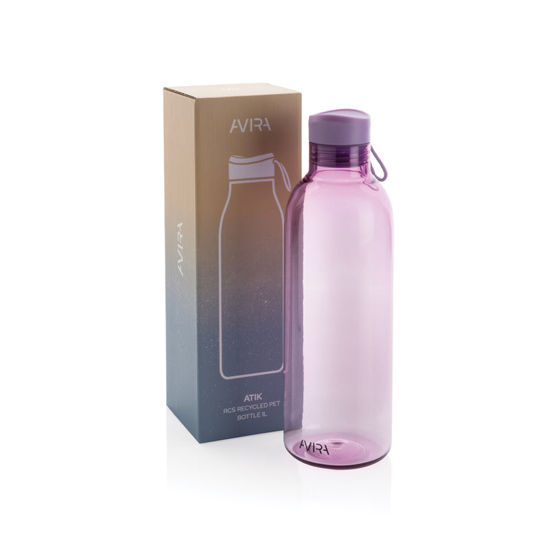 Load image into Gallery viewer, Avira Atik RCS recycled PET 1L bottle, eco-friendly drinkware with a sleek design and clear transparency.