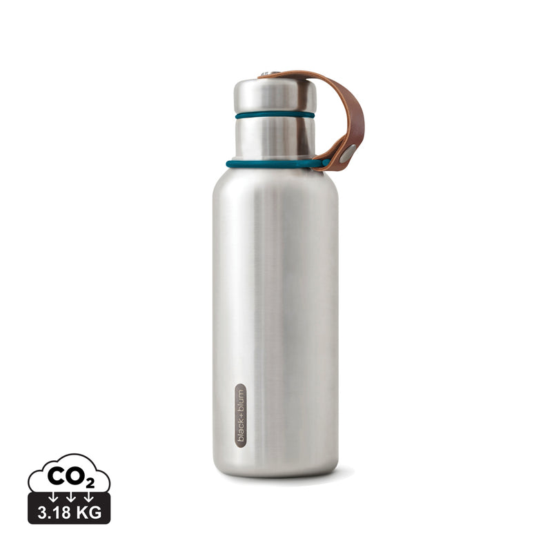 Load image into Gallery viewer, Small 500ml insulated water bottle by Black + Blum, showcasing a sleek, stainless steel drinkware design with a secure lid.