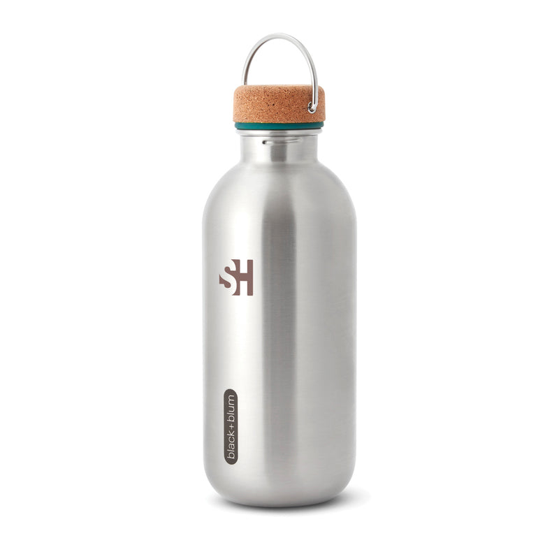 Load image into Gallery viewer, Black + Blum 600ml steel water bottle featuring a sleek, stainless steel design with a secure screw cap for reusable drinkware.