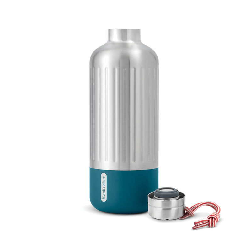 Load image into Gallery viewer, Black + Blum Explorer Insulated Bottle 850ml in stainless steel, showing the sleek, large-capacity drinkware with a secure lid