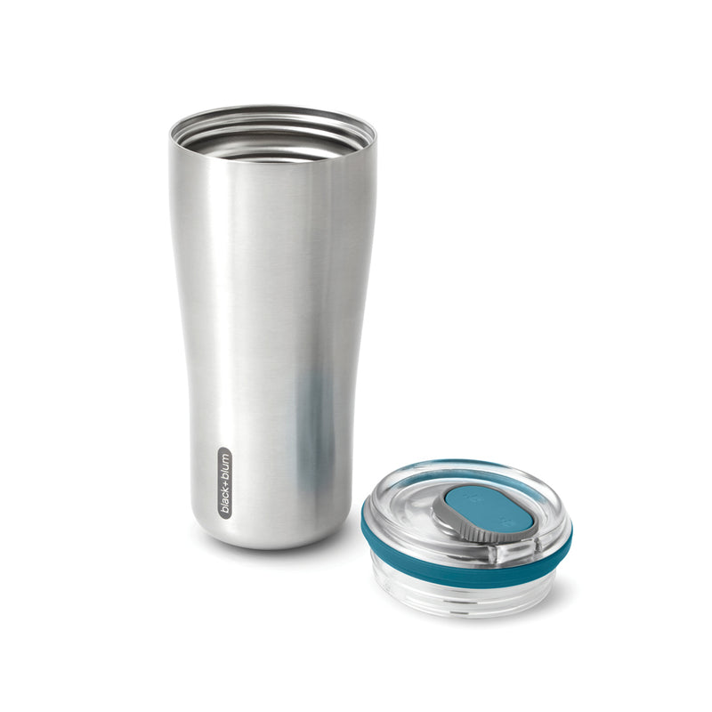 Load image into Gallery viewer, Black + Blum insulated 600ml travel tumbler in stainless steel with a sleek design, perfect for hot and cold beverages on the go.