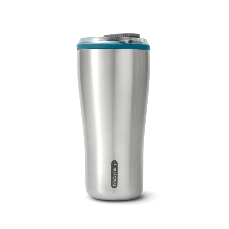 Load image into Gallery viewer, Black + Blum insulated travel tumbler 600ml drinkware, stainless steel with black lid, designed for hot and cold beverages.