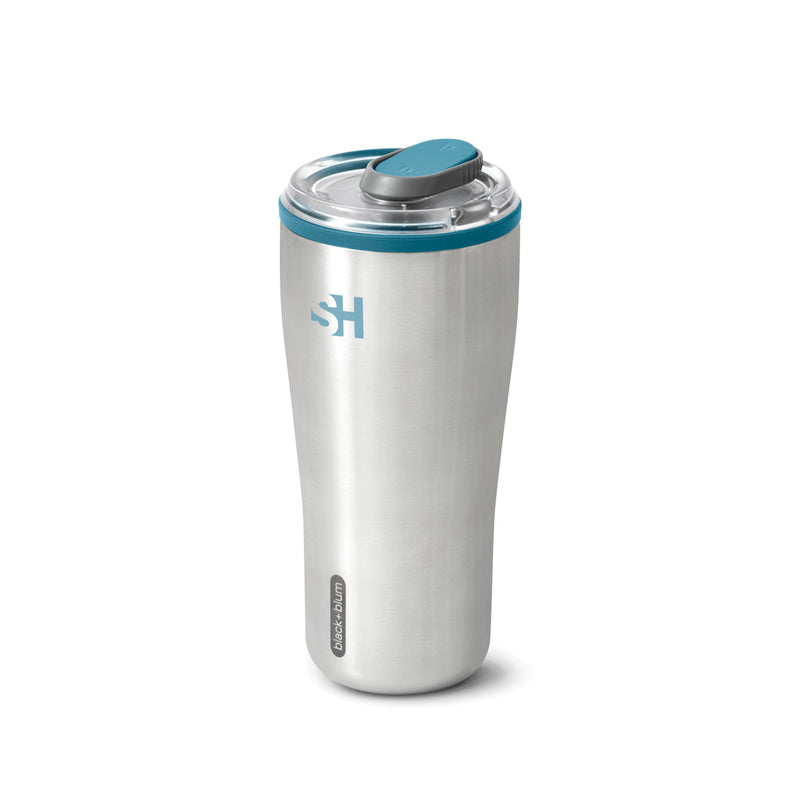 Load image into Gallery viewer, Black + Blum insulated travel tumbler in 600ml size, showing a sleek stainless steel design with a secure lid for drinkware.