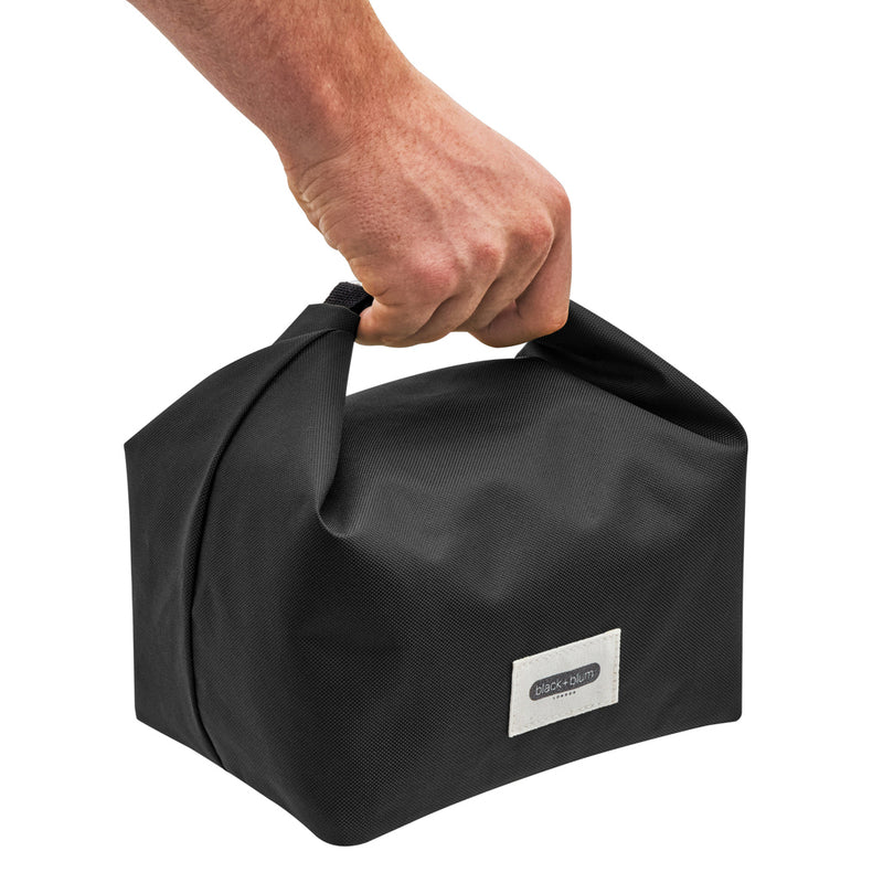 Load image into Gallery viewer, Black + Blum 6.7L insulated outdoor lunch cooler bag with durable black fabric and adjustable shoulder strap.