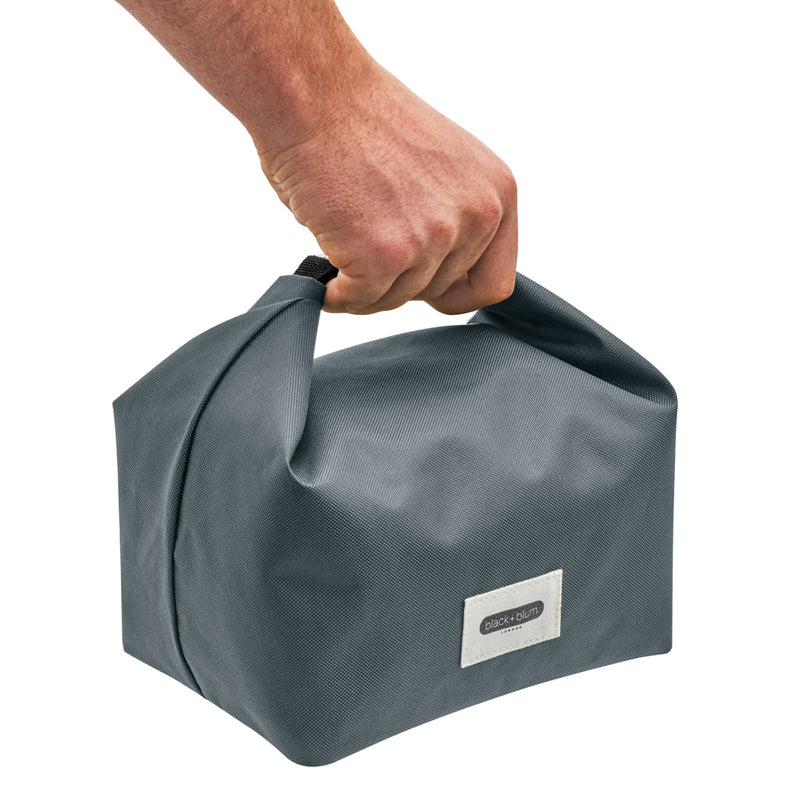 Load image into Gallery viewer, Black+Blum insulated outdoor lunch cooler bag in black with carry handle and spacious interior for food and drinks.
