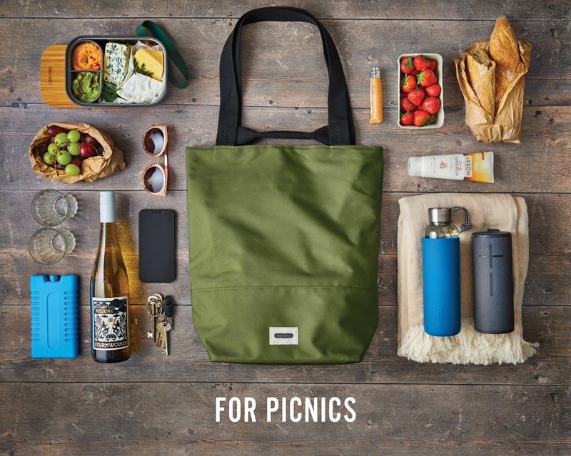 Load image into Gallery viewer, Black + Blum 16L insulated outdoor cooler tote bag with sturdy handles and cooling interior for outdoor adventures