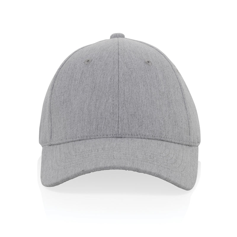 Load image into Gallery viewer, XD Collection Milo recycled heather 6-panel cap in gray, lightweight headwear with a 200g fabric for casual style.