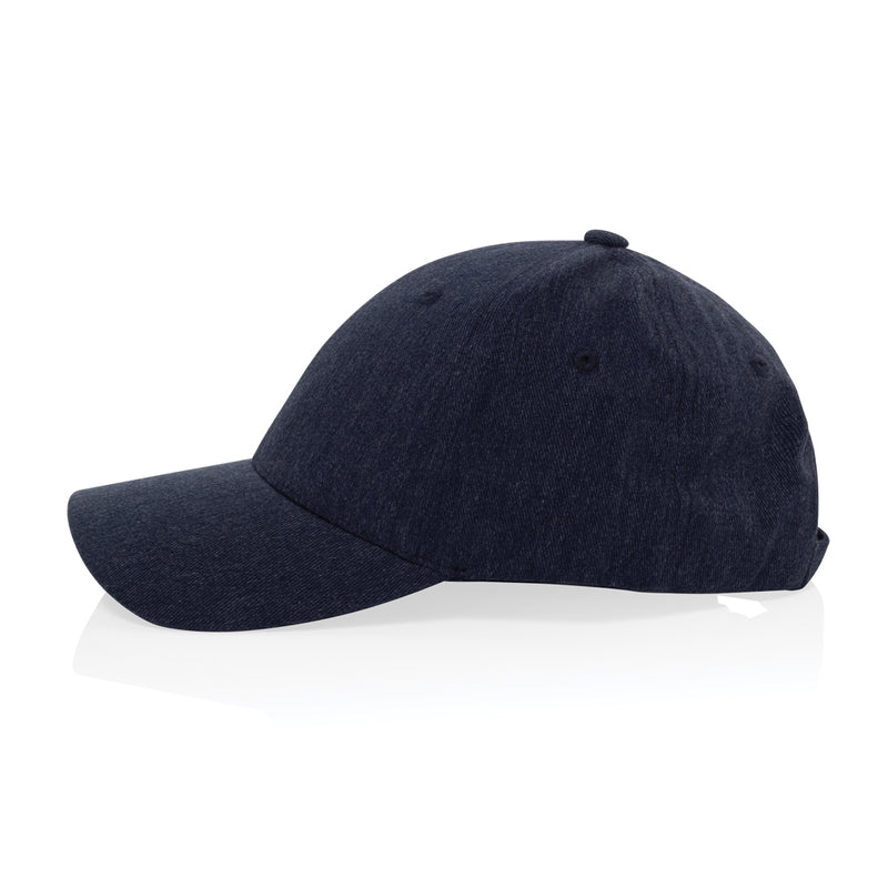 Load image into Gallery viewer, XD Collection Milo recycled heather 6-panel cap in gray, featuring a structured design and adjustable strap.