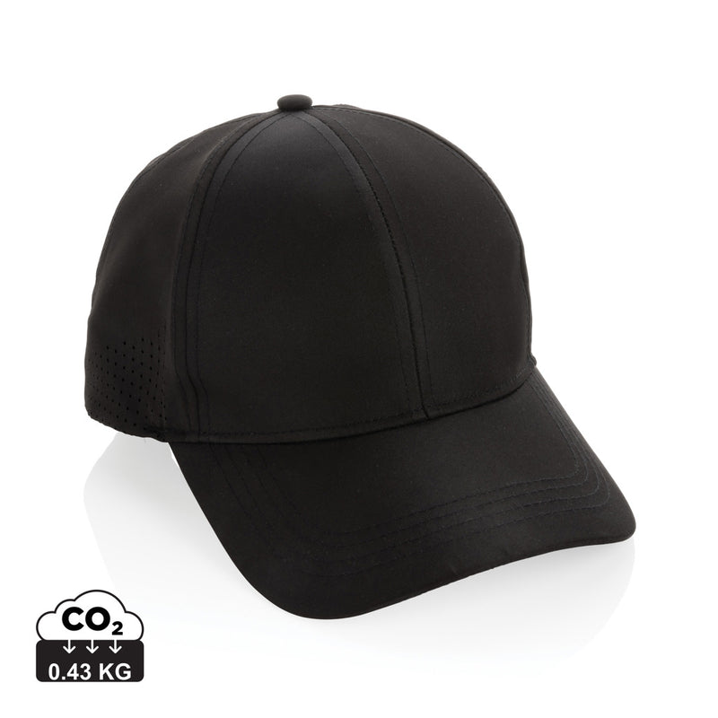 Load image into Gallery viewer, Impact AWARE™ RPET 6-panel sports cap by XD Collection, green recycled polyester headwear with breathable panels and adjustable strap.