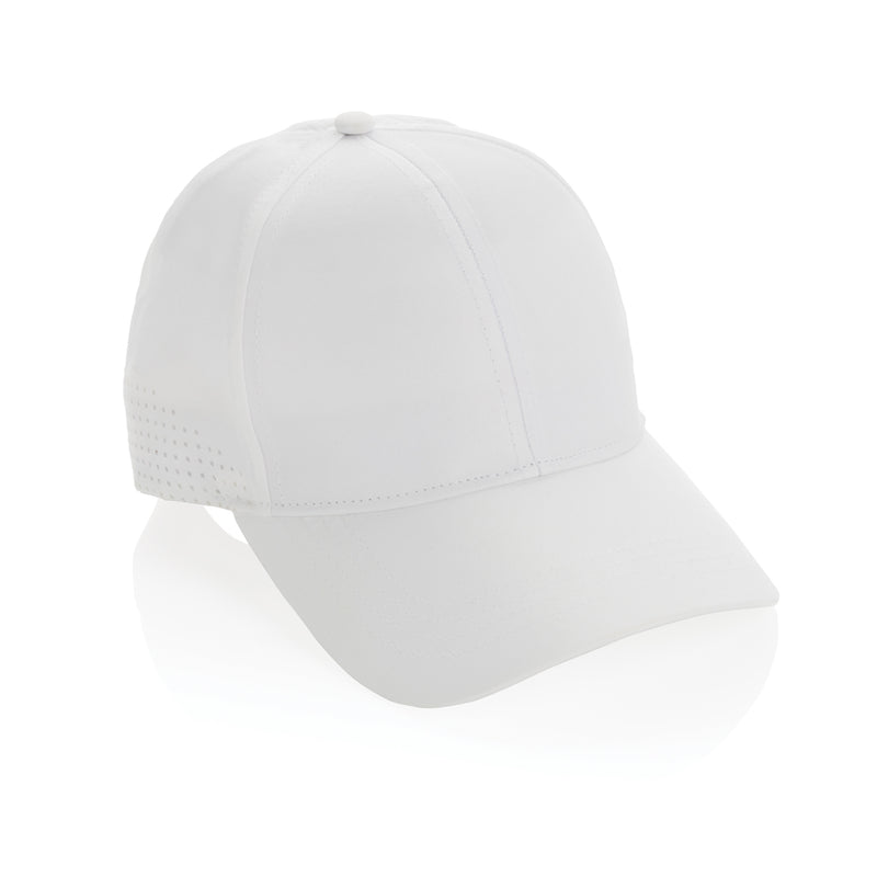 Load image into Gallery viewer, XD Collection Impact AWARE RPET 6-panel sports cap, navy blue headwear with curved brim and adjustable strap.