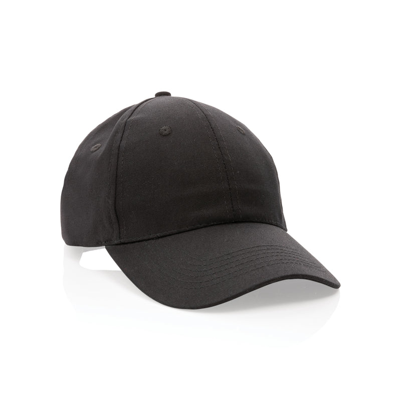 Load image into Gallery viewer, XD Collection 6-panel recycled cotton cap with AWARE™ tracer, showcasing eco-friendly headwear with adjustable strap and branding.