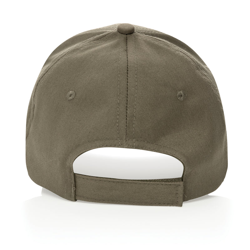 Load image into Gallery viewer, Six-panel XD Collection recycled cotton cap with AWARE™ tracer, showcasing its eco-friendly design and adjustable strap.