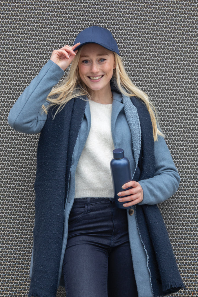Load image into Gallery viewer, 6-panel recycled cotton cap with AWARE™ tracer from XD Collection, showcasing its eco-friendly design and casual headwear style.