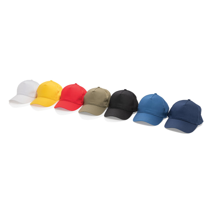 Load image into Gallery viewer, Impact 5-panel cap by XD Collection made from recycled cotton with AWARE™ tracer, featuring a stylish headwear design.