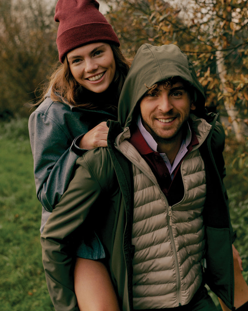 Load image into Gallery viewer, Beige Polylana® beanie headwear by XD Collection, soft knit winter hat with a snug fit and casual style.