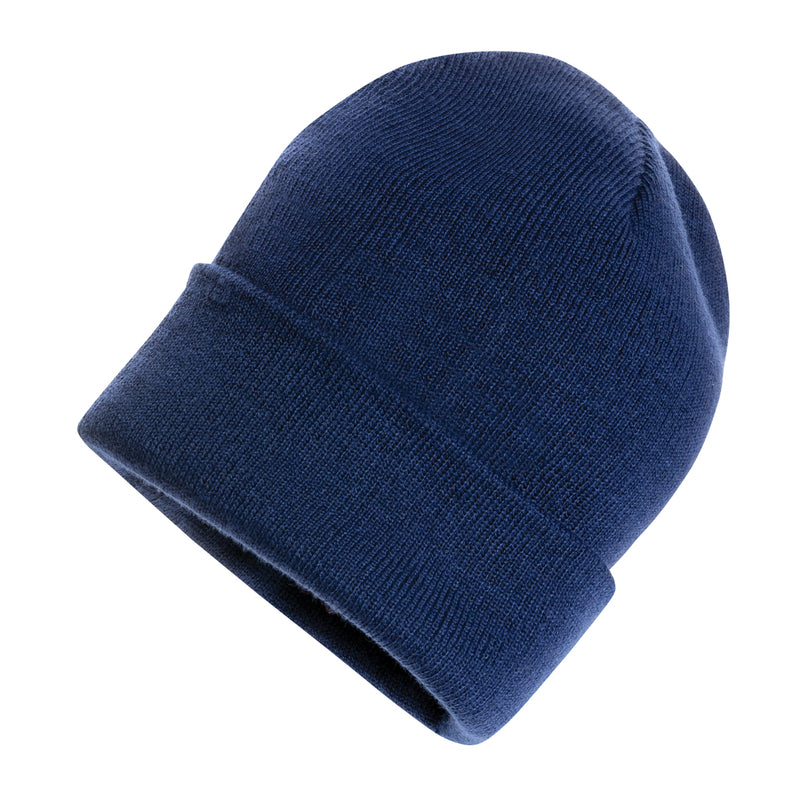 Load image into Gallery viewer, Gray Polylana® beanie by XD Collection, soft knitted headwear with a folded brim, shown on a neutral background.