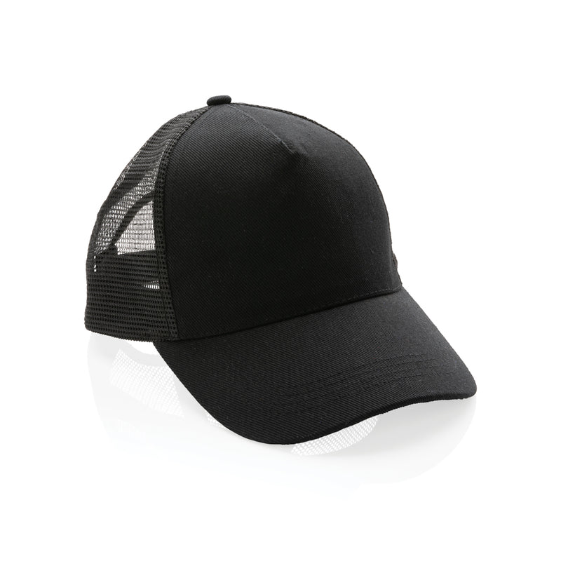 Load image into Gallery viewer, Brushed cotton 5-panel trucker cap from XD Collection, showcasing a classic design with mesh back and structured front panel.