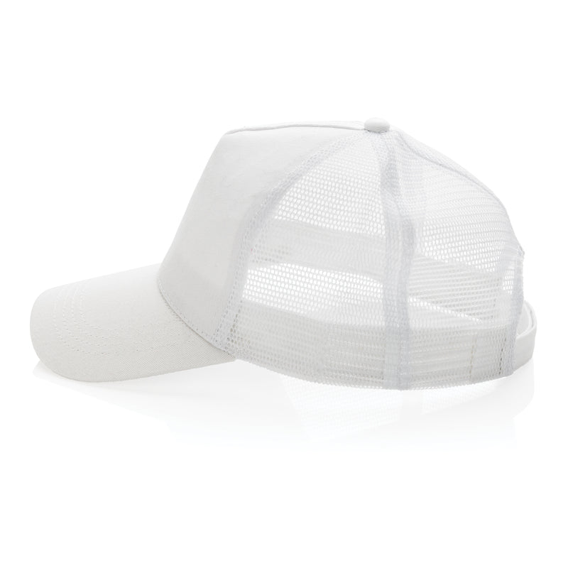 Load image into Gallery viewer, Brushed cotton 5-panel trucker cap by XD Collection, lightweight headwear with a structured design and adjustable snapback closure.