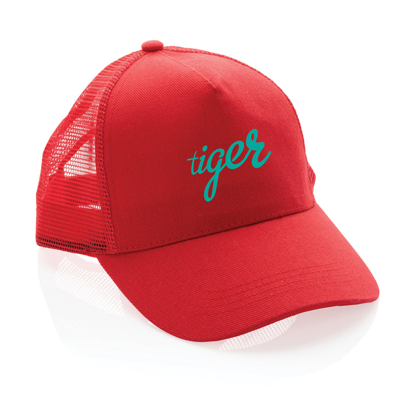 Load image into Gallery viewer, Brushed cotton 5-panel trucker cap by XD Collection with structured front and adjustable snapback closure.