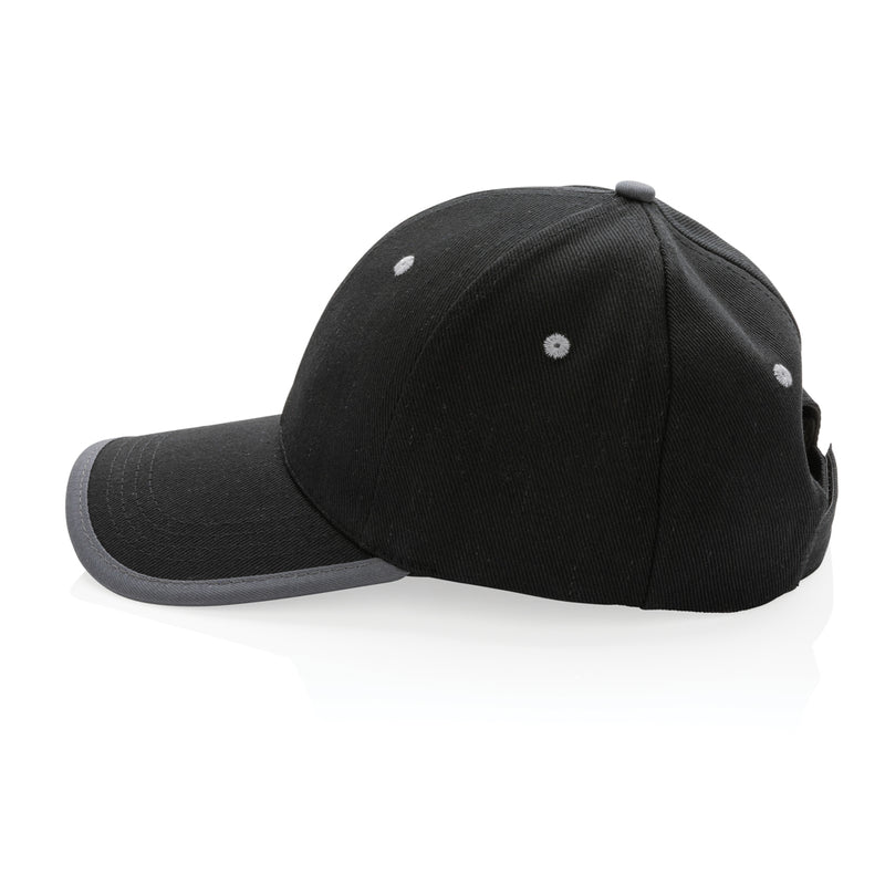 Load image into Gallery viewer, Brushed cotton 6-panel contrast cap by XD Collection, showing front view with adjustable strap and contrasting panels.